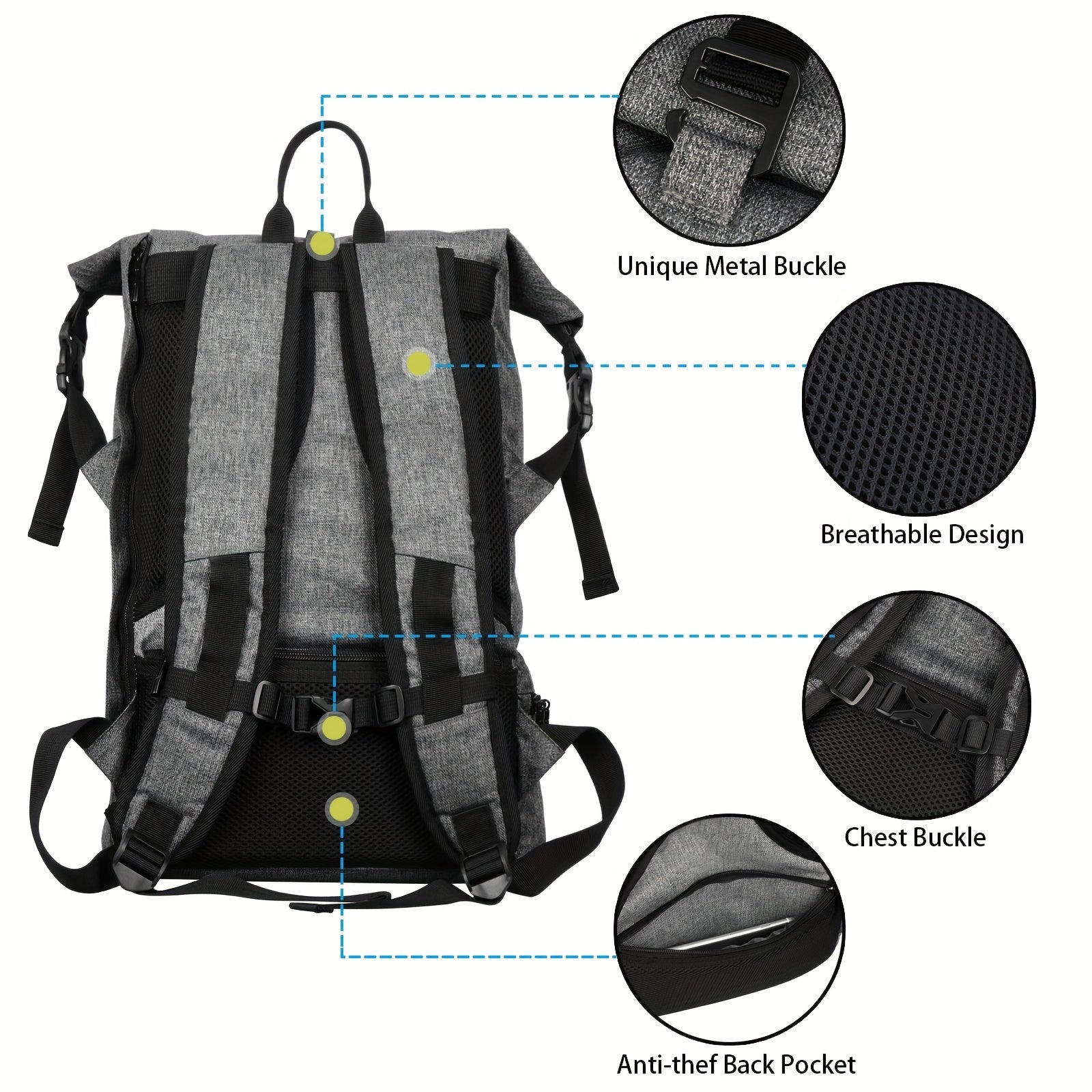 Waterproof Large Capacity Casual Travel Backpack 39 62 Cm