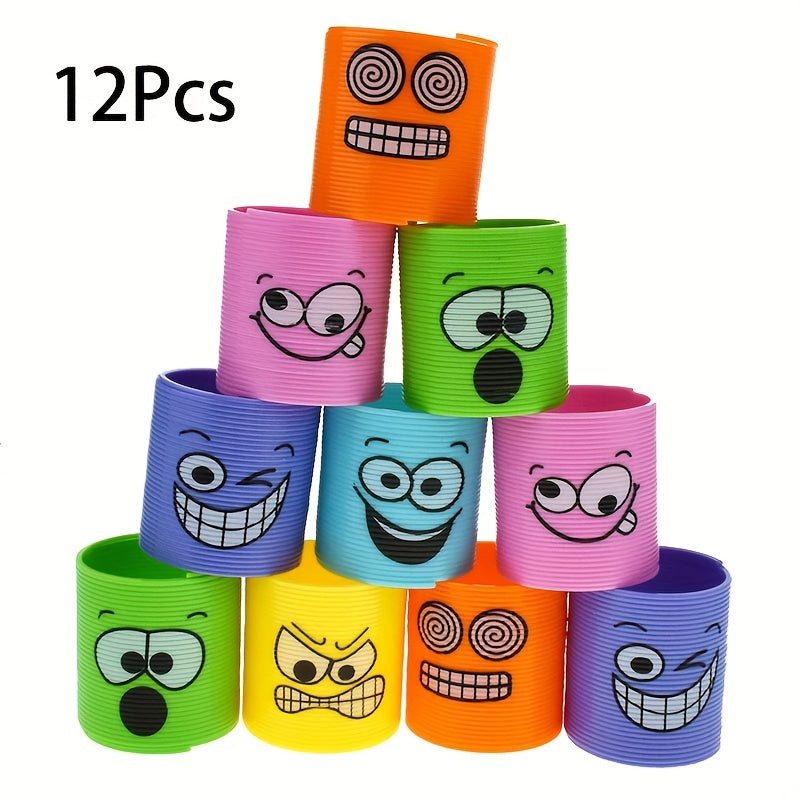 12Pcs Funny Pack Spring Rainbow Magic Coil Toy Mini Spring Bulk Toy