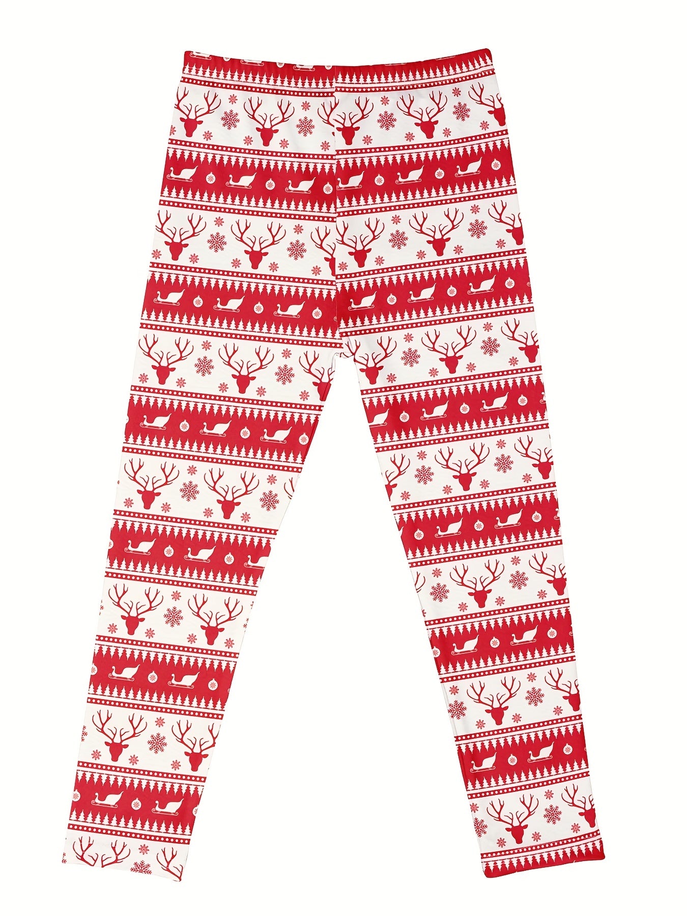 Girls' Christmas Stretch Leggings - Tight Fit & Ankle Length