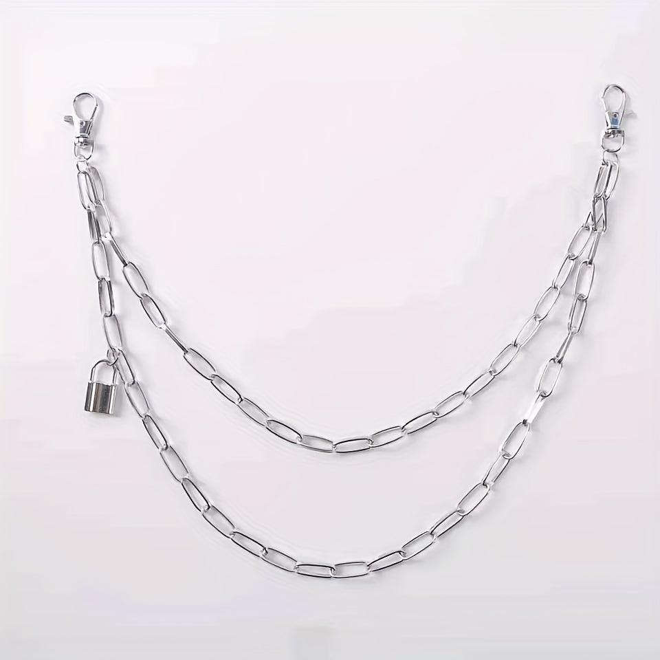 Metal Pants Chain Stylish Punk Lock Chain Jeans Decoration Hip Hop Street Wear