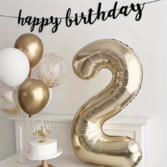 101 6 Cm Golden Number Aluminum Film Balloon Set for Children's Birthday Party
