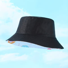 Donut Print Bucket Hat Reversible Sunscreen Fisherman Cap