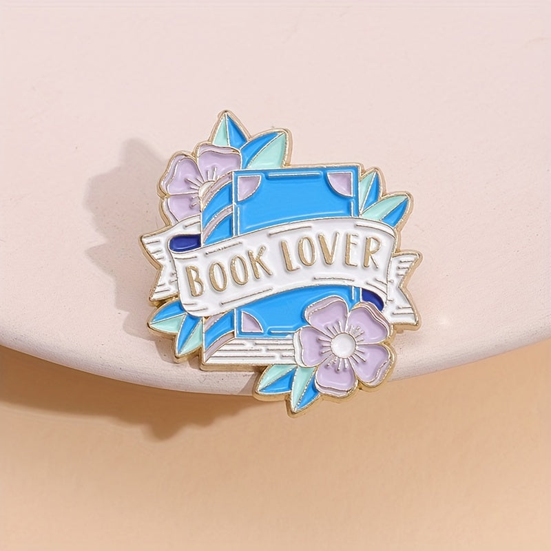 Flower Book Brooch Enamel Lapel Pin Backpack Clothing Hat Brooch Pin