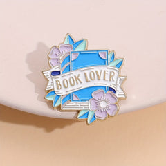 Flower Book Brooch Enamel Lapel Pin Backpack Clothing Hat Brooch Pin