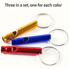 3pcs Aluminum Water Rescue Whistle Survival Referee Fire Training