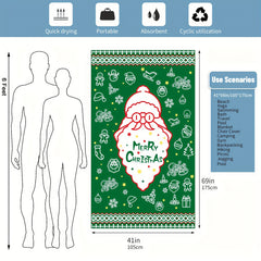 Christmas Style Beach Towel Quick Drying Bath Towel Absorbent Skin Friendly