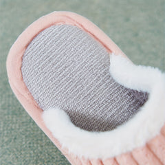 Plush Lined Slippers Cozy & Warm Slip On Closed Toe Flat Shoes