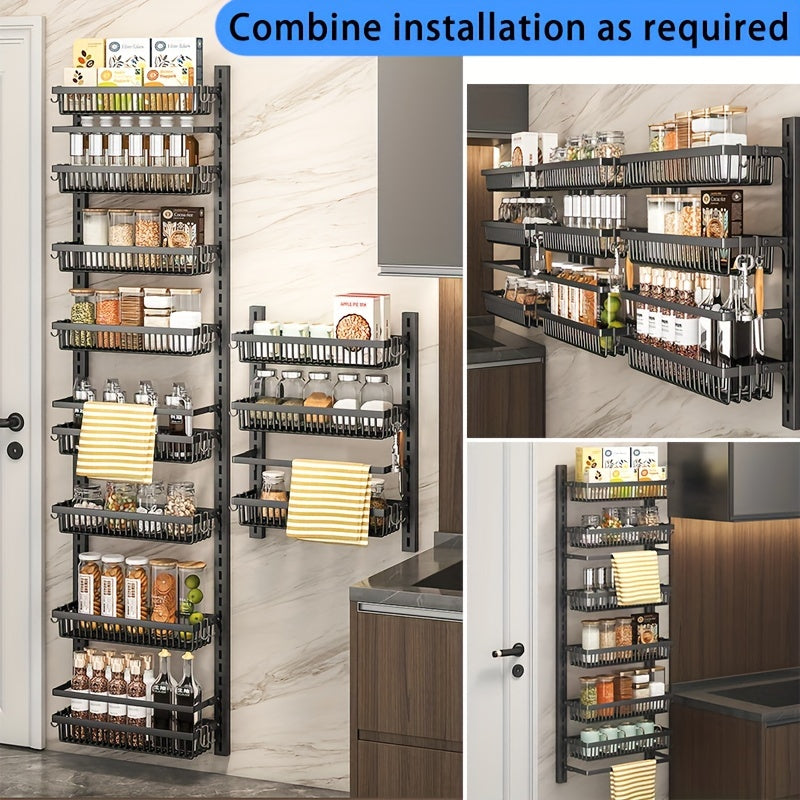 Adjustable Wall Mounted Storage Rack for Kitchen and Bathroom