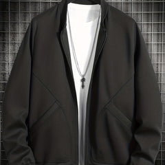 Men's Solid Sport Baseball Jacket Casual Coat Spring Autumn