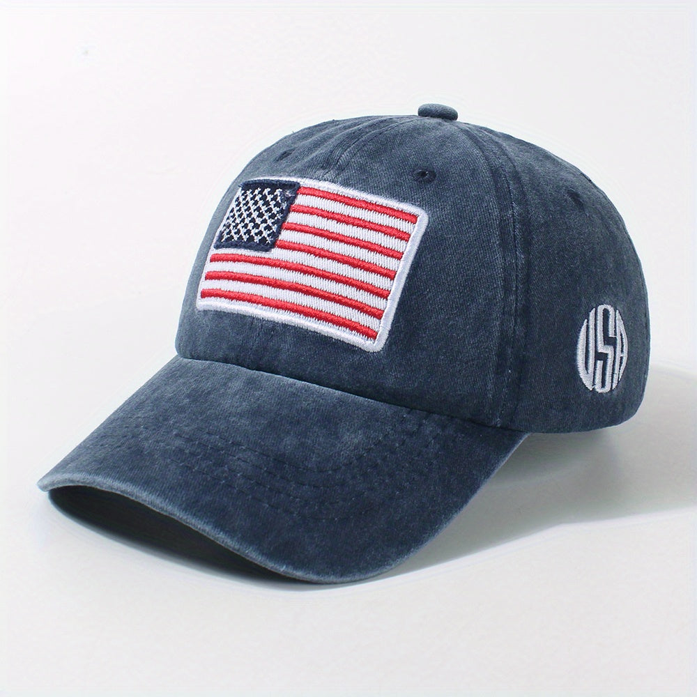 Flag Embroidery Baseball Cap Distressed Independence Dad Hats Unisex Sun Hats