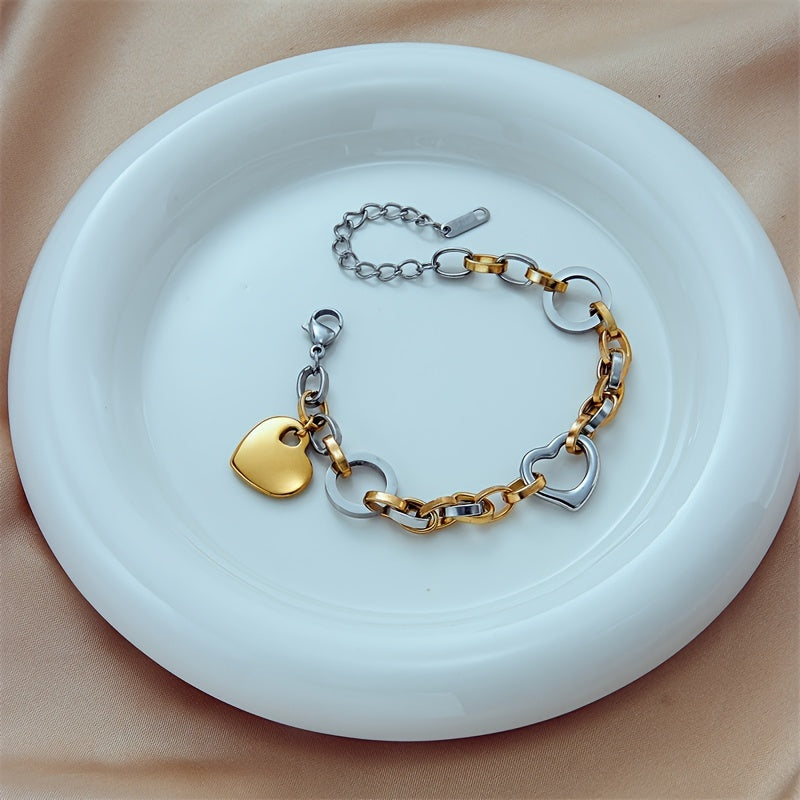 Gold Plated Love Pendant Bracelet for Men and Women