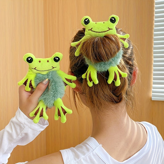 Velvet Hair Scrunchies Elastic Rubber Bands Plush Animal Ponytail Hair Accessori