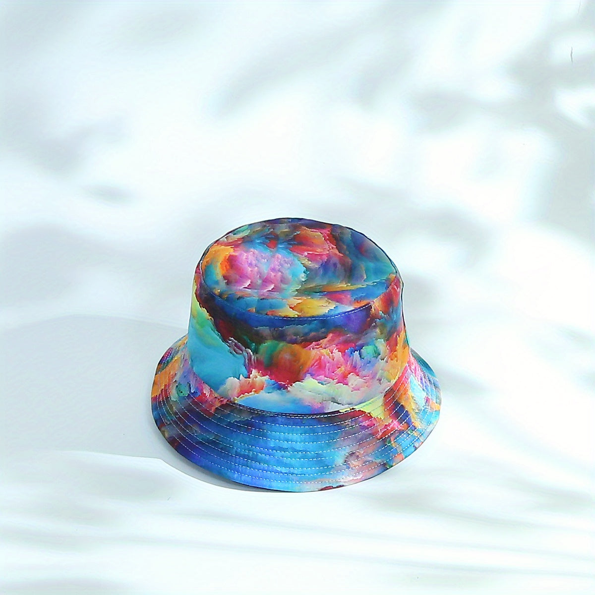 Tie Dye Print Bucket Hat Colorful Cartoon Basin Hat Lightweight Sunscreen Fisher