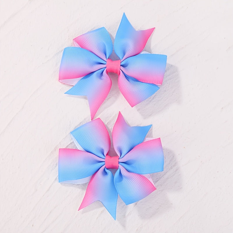 2pcs Bow Hair Clip Ponytail Clip Baby Girls Hair Accessories Set