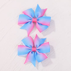 2pcs Bow Hair Clip Ponytail Clip Baby Girls Hair Accessories Set