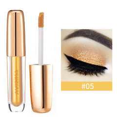 Glitter Eyeshadow Waterproof Fast Drying Eyeliner Metallic Shimmer Golden Brown