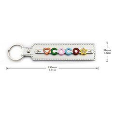 Personalized Silver Pet Memorial Keychain with Colorful Letters