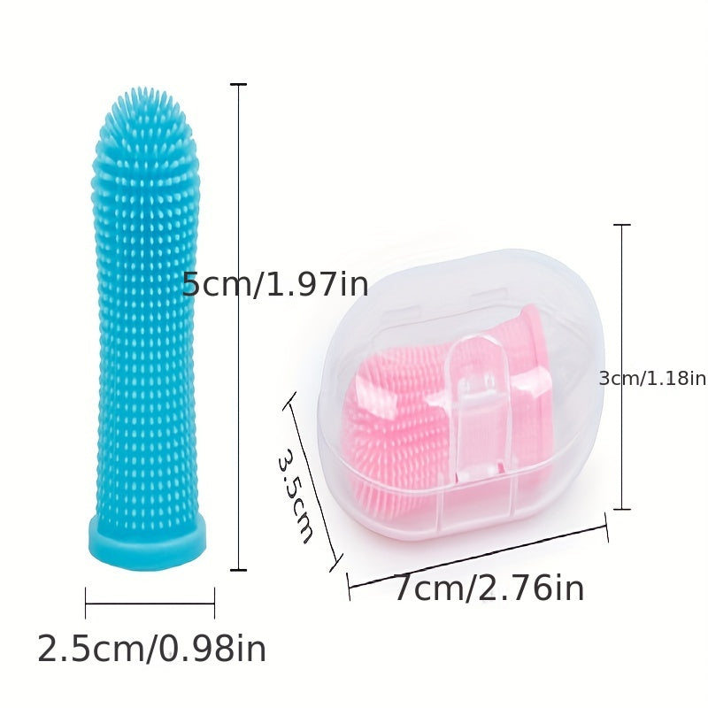 2pcs Dog Finger Toothbrush Soft Silicone Teeth Care Brush