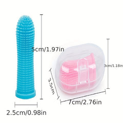 2pcs Dog Finger Toothbrush Soft Silicone Teeth Care Brush