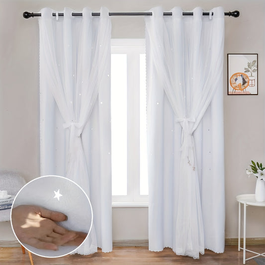 Modern Hollow Out Star Window Yarn Curtains