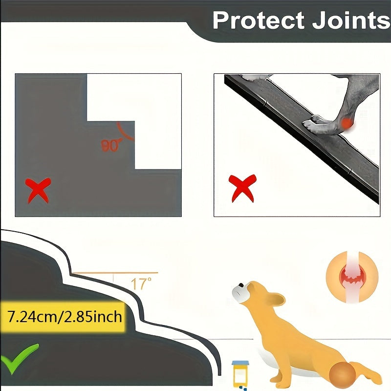 3-Step Pet Stairs for High Beds and Couch, Folding Dog Steps