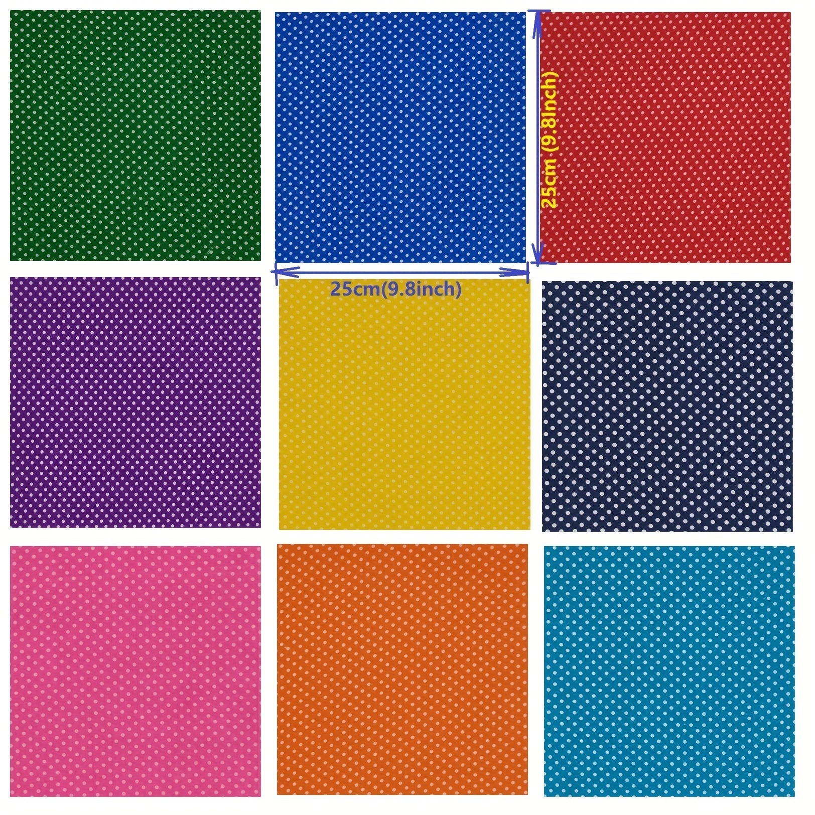 12pcs Small Dots Pre Cut Fabric Patchwork Crafting Sewing