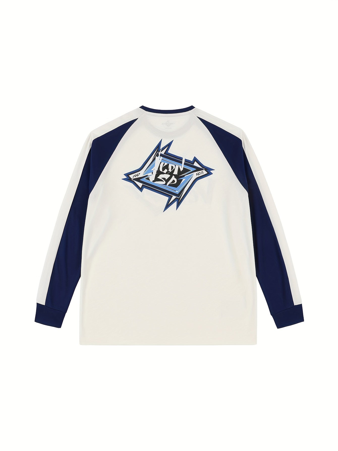 Block Pattern Print Men's Long Sleeve Active T-shirt for Spring Summer Autumn
