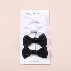 4pcs Handcraft Plain Bow Hair Clip Hair Accessories for Girls Baby Kids