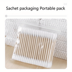 500pcs Disposable Swabs Double Ended Buds with Box for Makeup Daily Cleaning