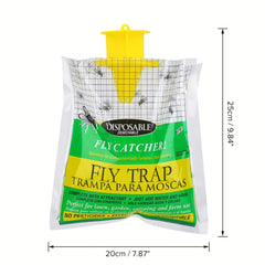 Outdoor Disposable Fly Trap Pest Control Yellow