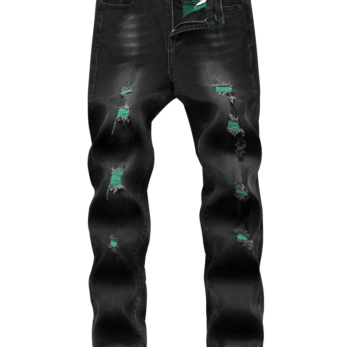 Boys Ripped Jeans Slim Fit Washed Denim Pants