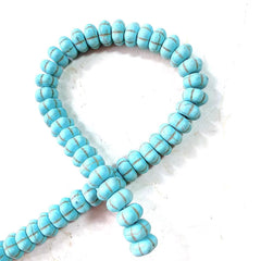 30Pcs Pumpkin Stone Turquoise Beads 6-12mm DIY Jewelry Making Women