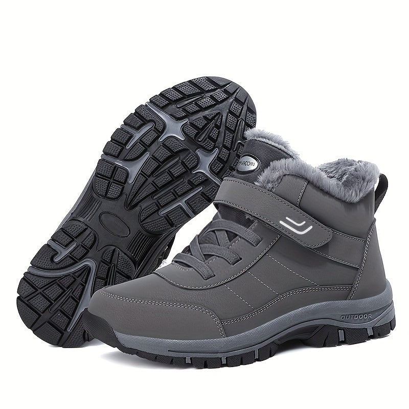 Men's Plush Lining Snow Boots for Outdoor Dark Grey