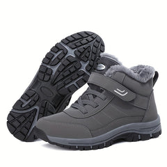 Men's Plush Lining Snow Boots for Outdoor Dark Grey