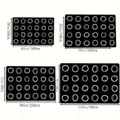 Black Wool Children's Area Rug for Kids Room Circle Seating Decor