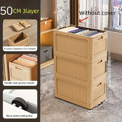 3pcs Clothes Drawer Storage Box Plastic Folding Clothes Drawer Basket
