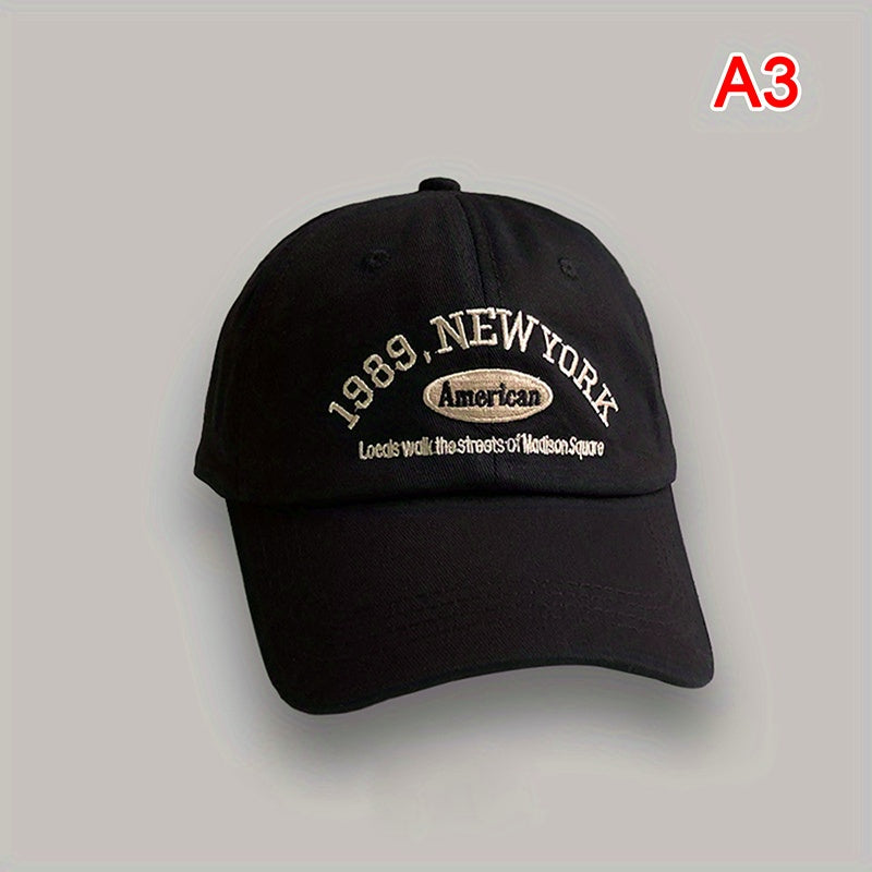 Retro Baseball Cap Women's Autumn Street Letter Embroidery Peaked Cap Summer Men