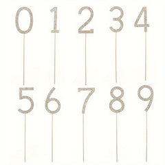 10pcs Number Shaped Cake Plug In Birthday Decoration Rhinestone Cake Accessories