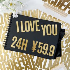 6pcs Large 2.5 Golden Foil Vinyl Stickers Alphabet & Numbers