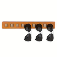 Wooden Sunglasses Organizer Wall Mounted Glasses Holder