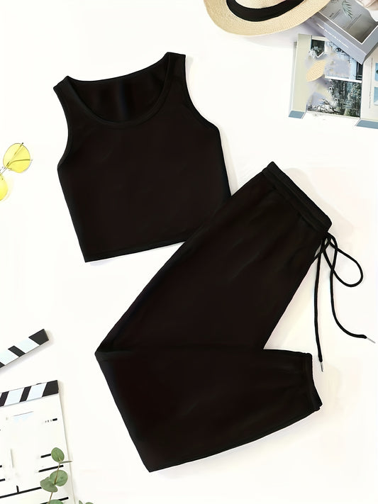  Tank Top & Drawstring Pants 2 Pc Set