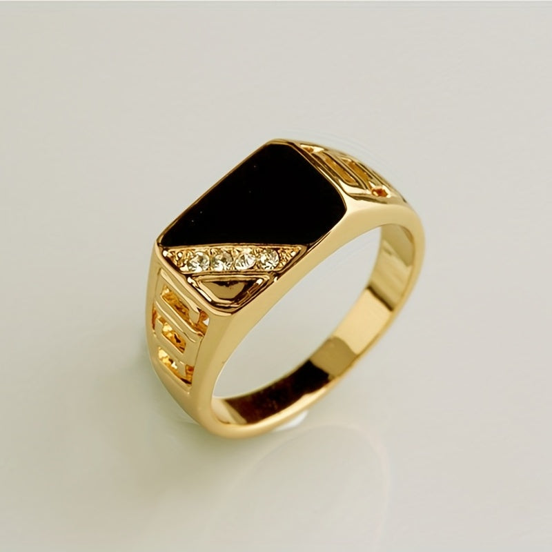 Bohemian Square Men's Ring Hand Jewelry Engagement Ring