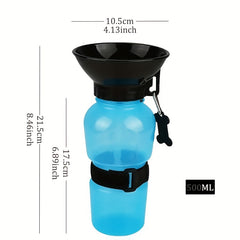 Portable Pet Water Bottle with Foldable Cup 0.5L Capacity