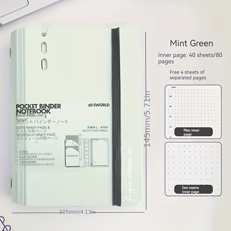 A7 Loose leaf Notebook Cover with Paper and Dividers