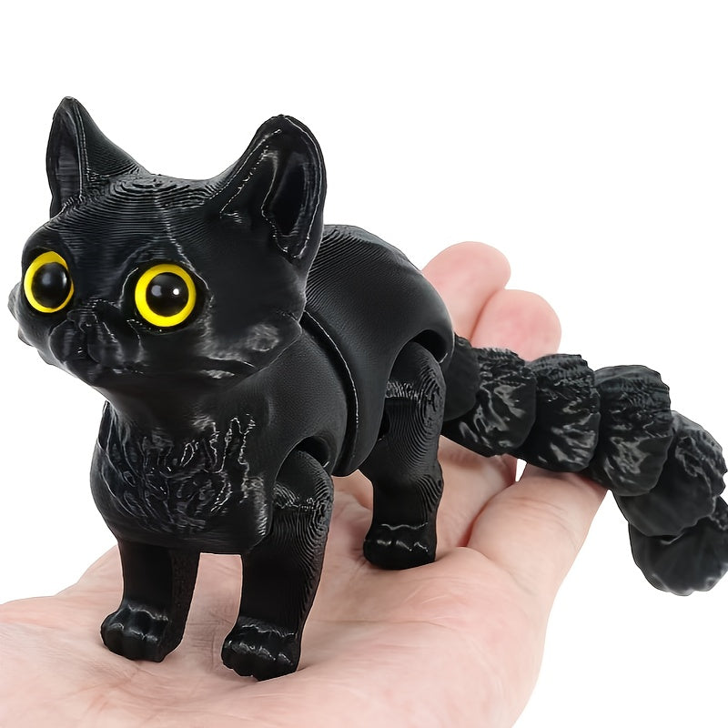 3D Printed Kittens with Articulated Tails Realistic Jointed Cat Figures