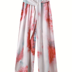 Women's Plus Tie Dye Wide Leg Trousers