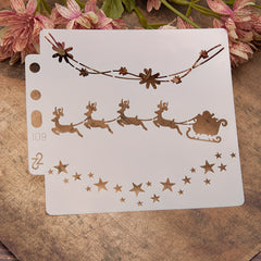 Christmas Snow House Reusable Stencil Drawing Templates DIY Layering Set