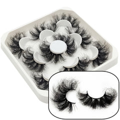 9D Fluffy Faux Mink Lashes Natural Wispy Style 20mm - Makeup and False Eyelashes