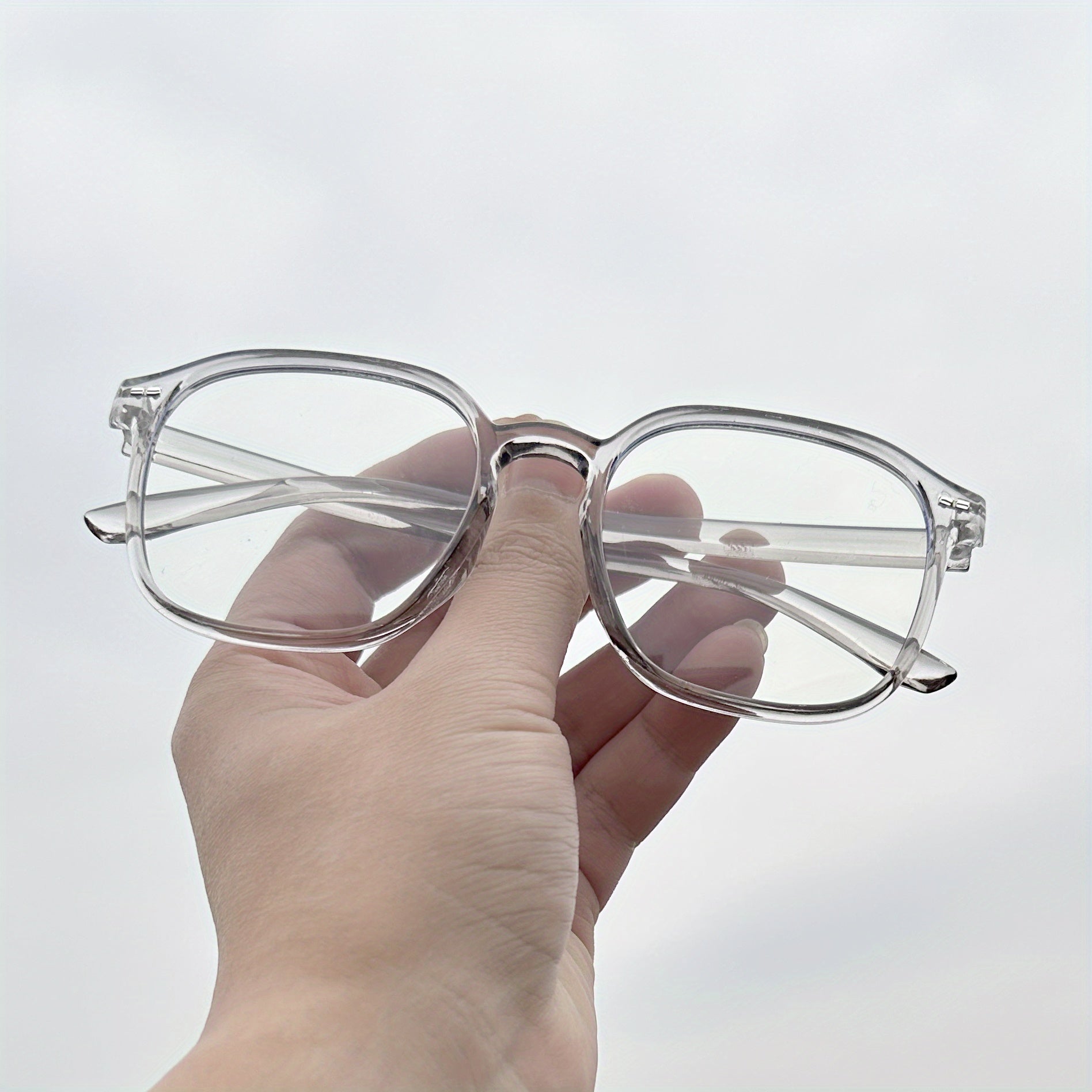 Men's Trendy Transparent Large Frame Glasses