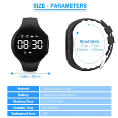 Kids Digital Pedometer Watch LED Fitness Tracker Alarm Stopwatch